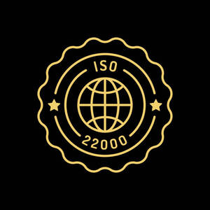 ISO 22000 Certified Badge Design Vector Illustration