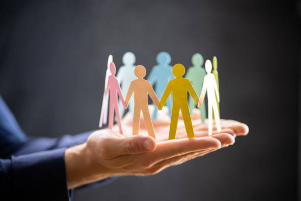 Diversity And Inclusion. Business Employment Leadership. People Silhouettes
